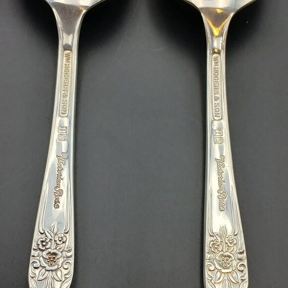 4 pcs Wm Rogers & Son IS Silverplate VICTORIAN ROSE Teaspoon 6" Vtg - Picture 4 of 5